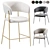 Velvet Taupe Business Bar Stools 3D model small image 1