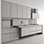 Sleek Wood & White Kitchen 3D model small image 5