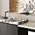 Sleek Modern Kitchen with Marble 3D model small image 2