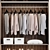 Modern Wardrobe Composition with Clothing 3D model small image 5