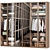 Modern Wardrobe with Glass Doors & Mirror 3D model small image 1