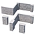 Modular Sandstone Fence Kit 3D model small image 6