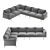 Italian Corner Sofa Comfortably Hugs 3D model small image 1