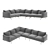 Italian Corner Sofa Comfortably Hugs 3D model small image 3