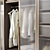 Modern Wardrobe with Ribbed Glass Doors 3D model small image 3