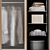 Modern Wardrobe with Ribbed Glass Doors 3D model small image 4