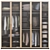 Modern Wardrobe with Ribbed Glass Doors 3D model small image 5