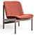 Modern Upholstered Timber Lounge Chair 3D model small image 2