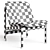 Modern Upholstered Timber Lounge Chair 3D model small image 4