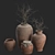 Handcrafted Rustic Vases with Curly Branches 3D model small image 3