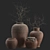 Handcrafted Rustic Vases with Curly Branches 3D model small image 4