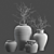 Handcrafted Rustic Vases with Curly Branches 3D model small image 5