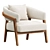 Modern Chic Dexter Chair - White 3D model small image 1