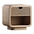 Rattan Boho Nightstand: 1-Drawer Wooden Bedside 3D model small image 2