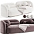 Nordic Velvet Sofa 2400mm Dimensions 3D model small image 2