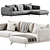 Modern 3-Seater Corner Sofa by Weilai Concept 3D model small image 2