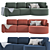 Elegant Shera Velvet Grey Sofa 3D model small image 2