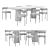 Modern Dining Set with Seating 3D model small image 2