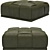 Emerald Leather Ottoman 2020 3D model small image 2