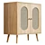 UV Unwrapped Tall Door Accent Cabinet 3D model small image 4