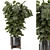 Modern Indoor Plant Wood Stone Set 3D model small image 2