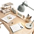 Modern Study Desk for Kids 3D model small image 2