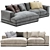 Modern Pluto Sectional Sofa Set 3D model small image 1