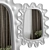 Modern Lukas Mirror: Plaster & Metal 3D model small image 2