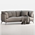 Sleek Modern Leather Sofa 3D model small image 4