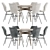 Modern Chic Dining Set 103 3D model small image 3