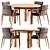 Modern Dining Set 65 with Table & Chairs 3D model small image 1