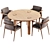 Modern Dining Set 65 with Table & Chairs 3D model small image 3