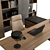 Executive Boss Desk Furniture Collection 3D model small image 3