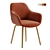 Shearling Dining Chair, Solid Woodlegs 3D model small image 4