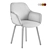 Shearling Dining Chair, Solid Woodlegs 3D model small image 6