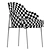 Metal Dining Arm Chair sleek design 3D model small image 7