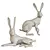 Title: Whimsical Hares Figurine Collection 3D model small image 2