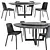 Elegant Modern Dining Set 3D model small image 2