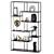 Cosmo Metal Shelving with Black Shelves 3D model small image 1