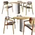 Elegant Monceau Table & Klara Armchair 3D model small image 2