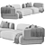 Elegant Cabrera Modular Sofa, Eichholtz 3D model small image 6