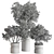 628 Indoor Tree Plant Pot 3D model small image 4