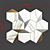 Luxury Gold Hex Calacatta Tile 3D model small image 4