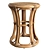 Artisanal Rattan Triplet Stool 3D model small image 1