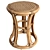 Artisanal Rattan Triplet Stool 3D model small image 2