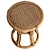 Artisanal Rattan Triplet Stool 3D model small image 3