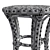 Artisanal Rattan Triplet Stool 3D model small image 6