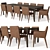 Padua Rectangular Dining Table Set 3D model small image 1