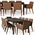 Padua Rectangular Dining Table Set 3D model small image 2