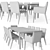 Padua Rectangular Dining Table Set 3D model small image 3